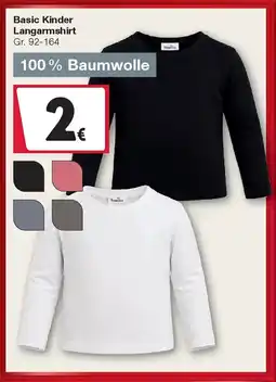 Woolworth Basic Kinder Langarmshirt Angebot