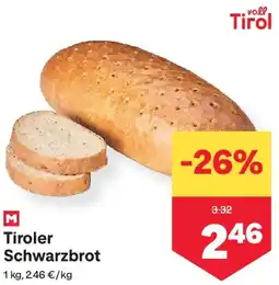 MPreis Tiroler Schwarzbrot Angebot