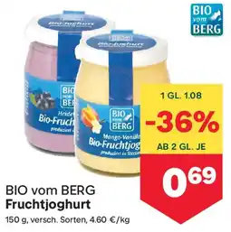MPreis BIO vom BERG Fruchttjoghurt Angebot