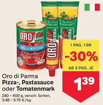 MPreis Oro di Parma Pizza-, Pastasauce oder Tomatenmark Angebot