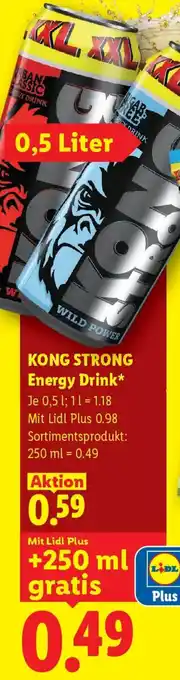Lidl KONG STRONG Energy Drink Angebot