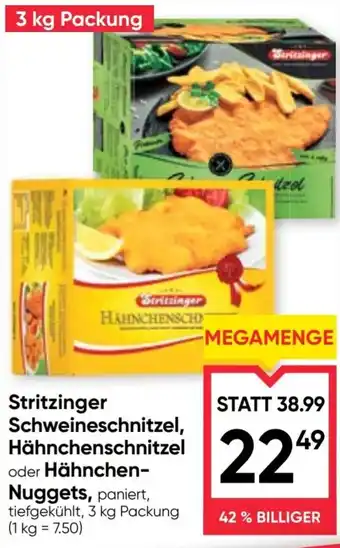 Stritzinger Schweineschnitzel, Hähnchenschnitzel oder Hähnchen-Nuggets