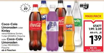 Maximarkt Coca-Cola Limonaden oder Kinley Angebot