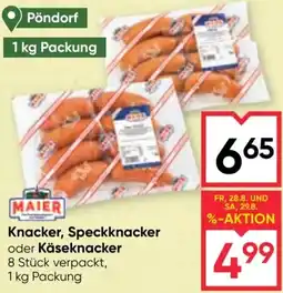 Maximarkt Maier Knacker, Speckknacker oder Käseknacker Angebot