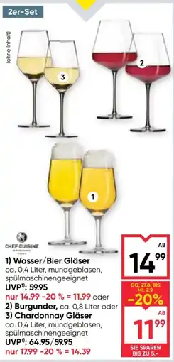 Maximarkt Chef Cuisine Wasser/Bier Gläser Angebot