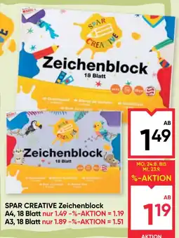 Maximarkt SPAR CREATIVE Zeichenblock Angebot