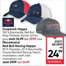 Maximarkt Snapback-Kappe Red Bull Angebot