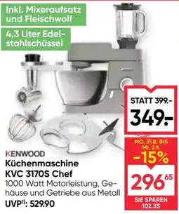Maximarkt KENWOOD Küchenmaschine KVC 3170S Chef Angebot