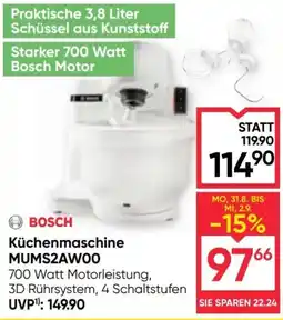 Maximarkt Bosch Küchenmaschine MUMS2AW00 Angebot