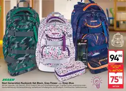 Maximarkt JOLLY Next Generation Rucksack-Set Black, Grey Flower oder Rose-Blue Angebot