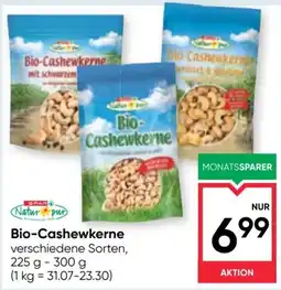 Maximarkt Natur pur Bio-Cashewkerne Angebot