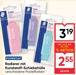 Maximarkt Staedtler Radierer mit Kunststoff-Schiebehülle Angebot
