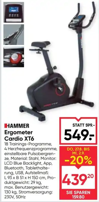 Maximarkt Hammer Ergometer Cardio XT6 Angebot