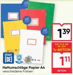 Maximarkt Heftumschläge Papier A4 Angebot