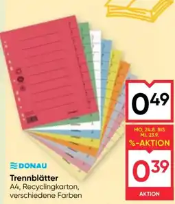 Maximarkt DONAU Trennblätter Angebot