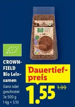 Lidl Crown-Field Bio Leinsamen Angebot