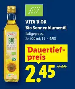 Lidl VITA D'OR Bio Sonnenblumenöl Angebot