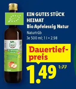 Lidl EIN GUTES STÜCK HEIMAT Bio Apfelessig Natur Angebot