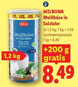 Lidl Milbona Weißkäse in Salzlake Angebot