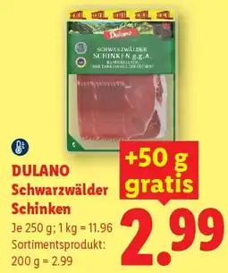 Lidl Dulano Schwarzwälder Schinken Angebot