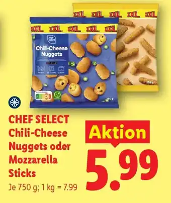 Lidl CHEF SELECT Chili-Cheese Nuggets oder Mozzarella Sticks Angebot
