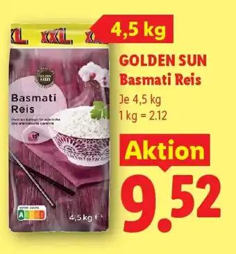 Lidl Golden Sun Basmati Reis Angebot