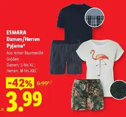 Lidl ESMARA Damen/Herren Pyjama Angebot