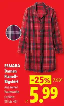 Lidl ESMARA Damen Flanell-Bigshirt Angebot