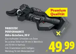Lidl Parkside Performance Akku-Astschere,20 V Angebot