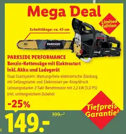 Lidl PARKSIDE PERFORMANCE Benzin-Kettensäge mit Elektrostart inkl. Akku und Ladegerät Angebot
