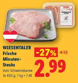 Lidl WIESENTALER Frische Minuten- Steaks Angebot