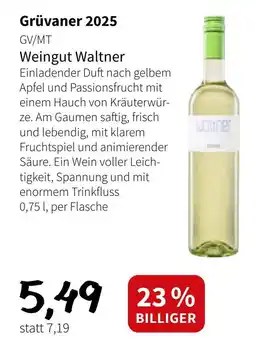 Eurogast Grissemann Grüvaner 2025 Weingut Waltner Angebot