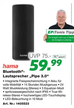 EP hama Bluetooth®-Lautsprecher „Pipe 3.0“ Angebot