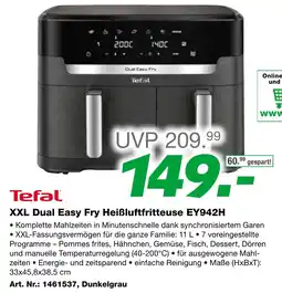 EP Tefal XXL Dual Easy Fry Heißluftfritteuse EY942H Angebot