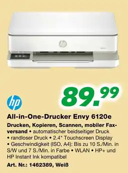 EP hp All-in-One-Drucker Envy 6120e Angebot