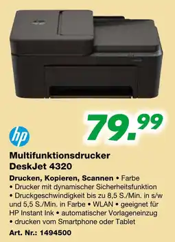 EP hp Multifunktionsdrucker DeskJet 4320 Angebot