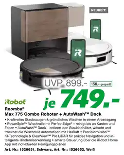 EP iRobot Roomba Max 775 Combo Roboter + AutoWash™ Dock Angebot