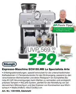 EP DeLonghi Espresso-Maschine EC9155.MB La Specialista Arte Angebot