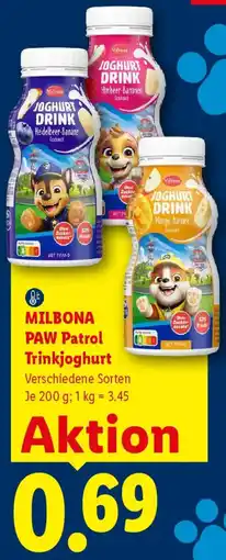 Lidl Milbona Paw Patrol Trinkjoghurt Angebot