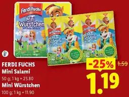 Lidl Ferdi Fuchs Mini Salami oder Mini Würstchen Angebot