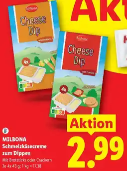 Lidl Milbona Schmelzkäsecreme zum Dippen Angebot