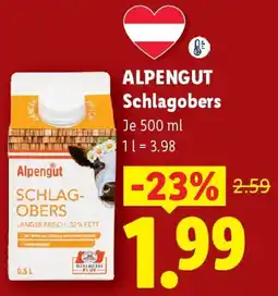 Lidl Alpengut Schlagobers Angebot