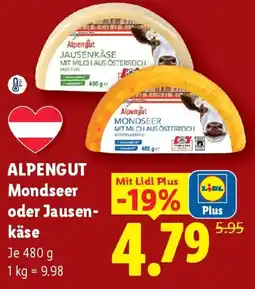 Lidl Alpengut Mondseer oder Jausenkäse Angebot