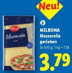 Lidl Milbona Mozzarella gerieben Angebot