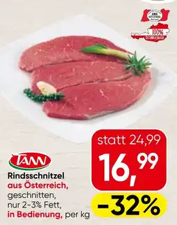 Spar TANN Rindsschnitzel Angebot