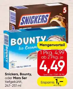Spar Snickers, Bounty, oder Mars 5er Angebot