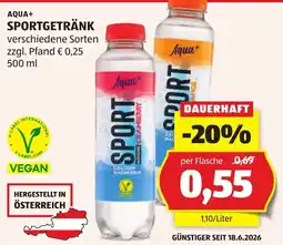 Hofer Aqua+ Sportgetränk Angebot