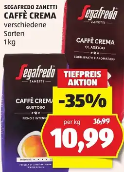Hofer Segafredo Zanetti Caffè Crema Angebot