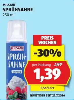 Hofer Milsani Sprühsahne Angebot