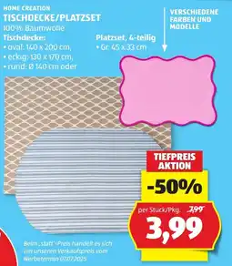 Hofer Home Creation Tischdecke/Platzset Angebot